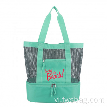 Gói lưới tùy chỉnh Picnic Tote Bãi biển Túi cách điện